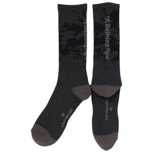 BAPE Woodland Camo Crew Socks Black | A Bathing Ape
